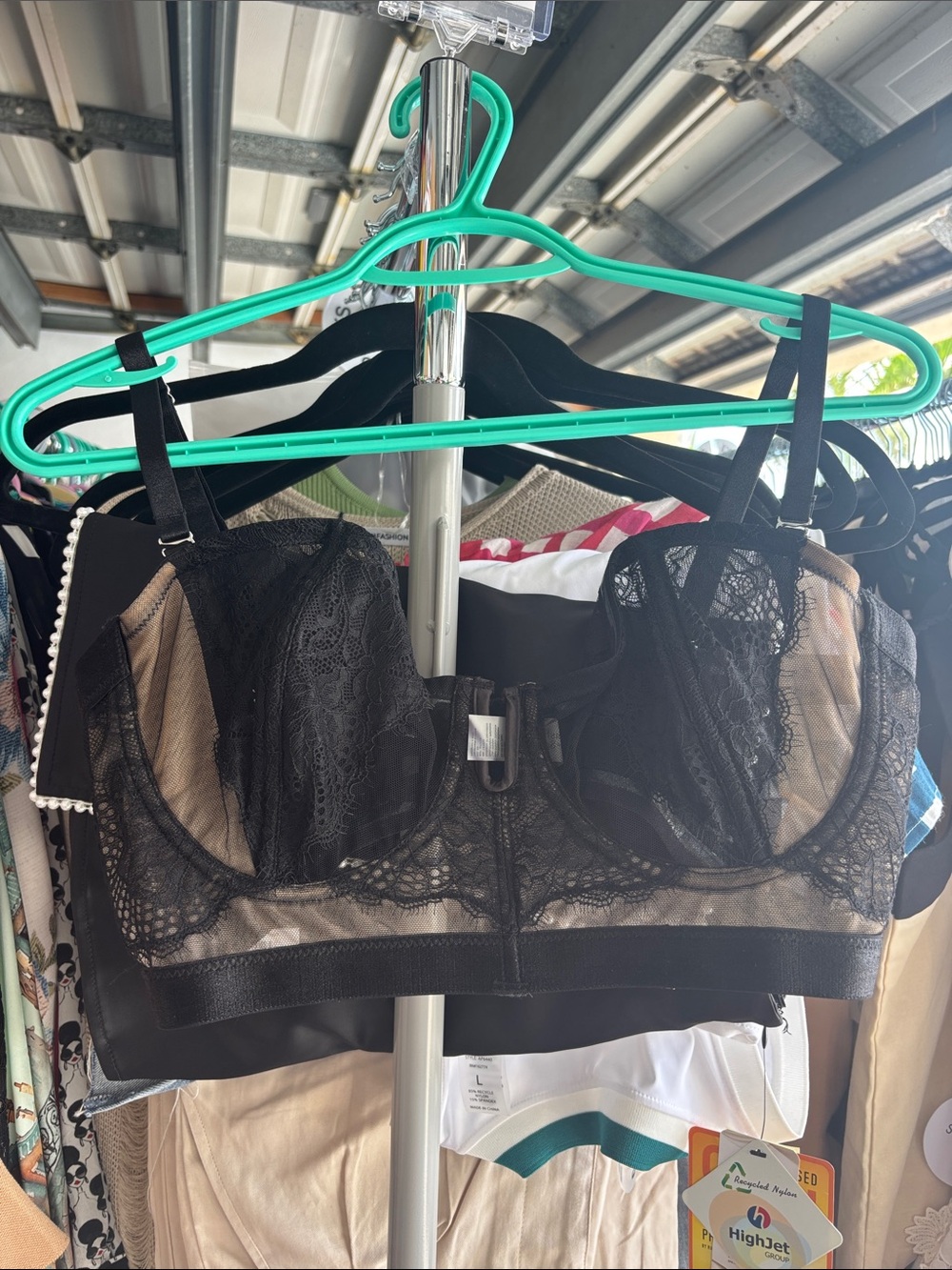 Thistle and Spire Black Lace Sheer Underwire Bra